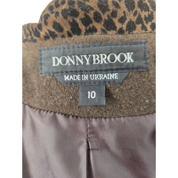 Donnybrook 80s Wool Coat Sz 10 Brown Animal Print Collar AS IS Costume Piece VTG - Picture 6 of 14